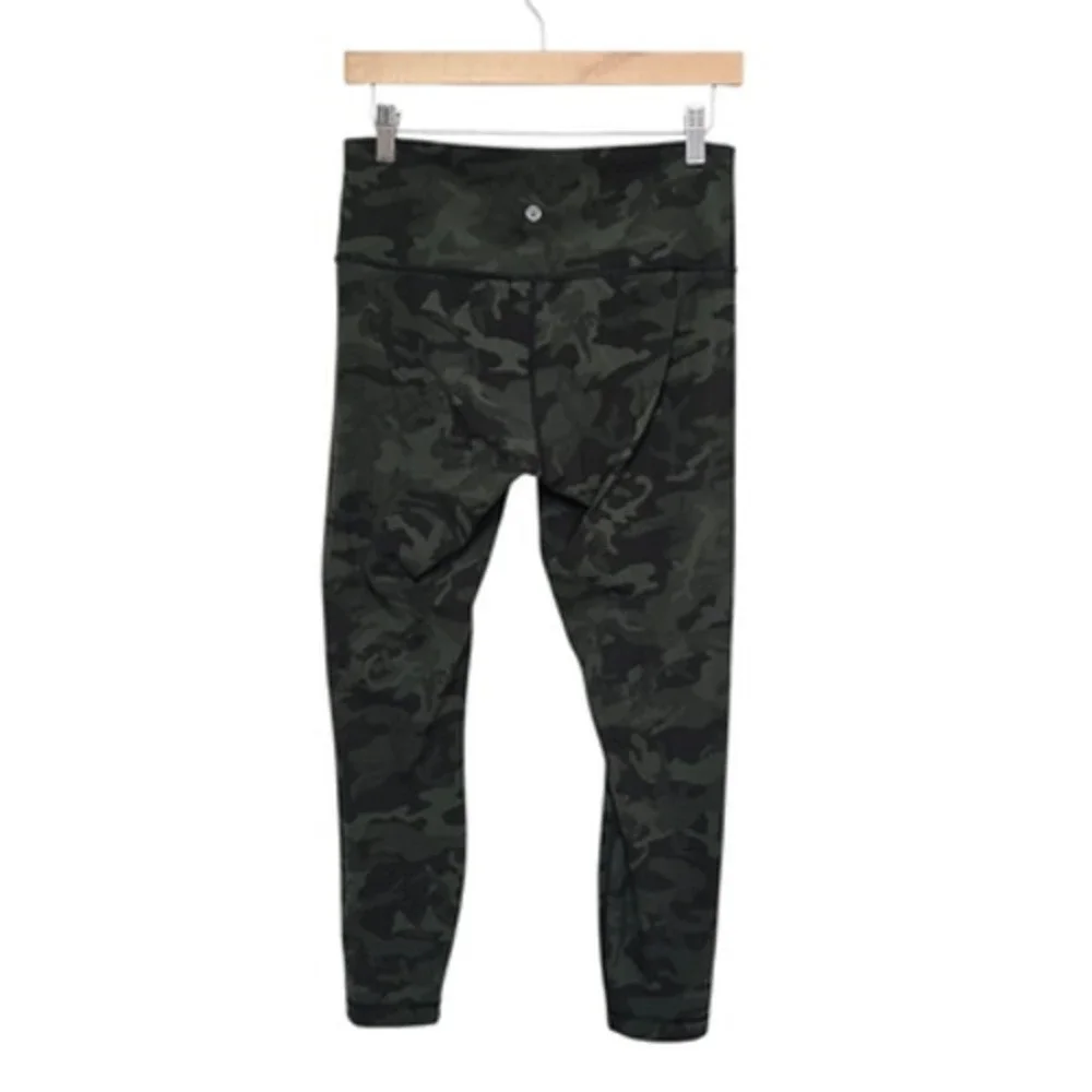 Lululemon Pants Womens 10 Green Camo Align High Rise‎ 25 In Leggings Yoga